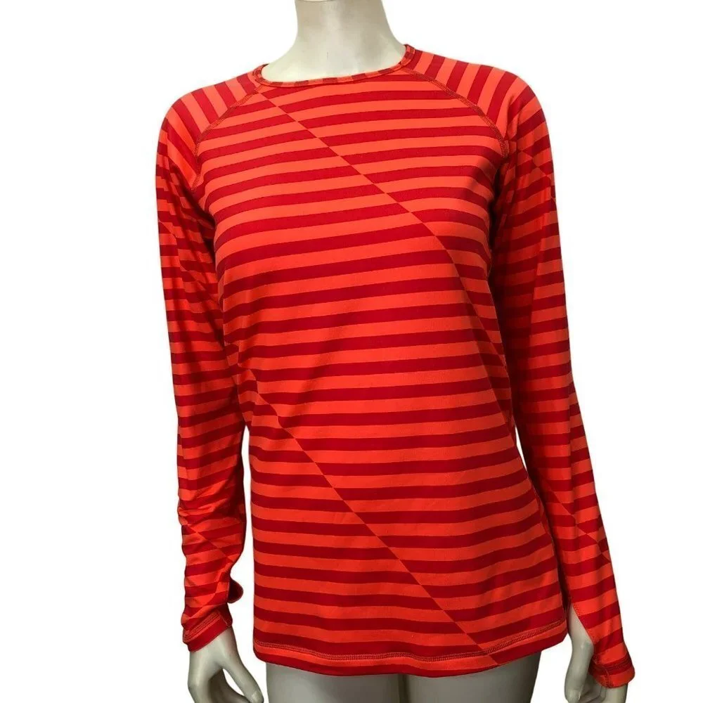 NIKE‎ PRO FITTED DRI FIT FITTED LONG SLEEVE STRIPED TOP  LG